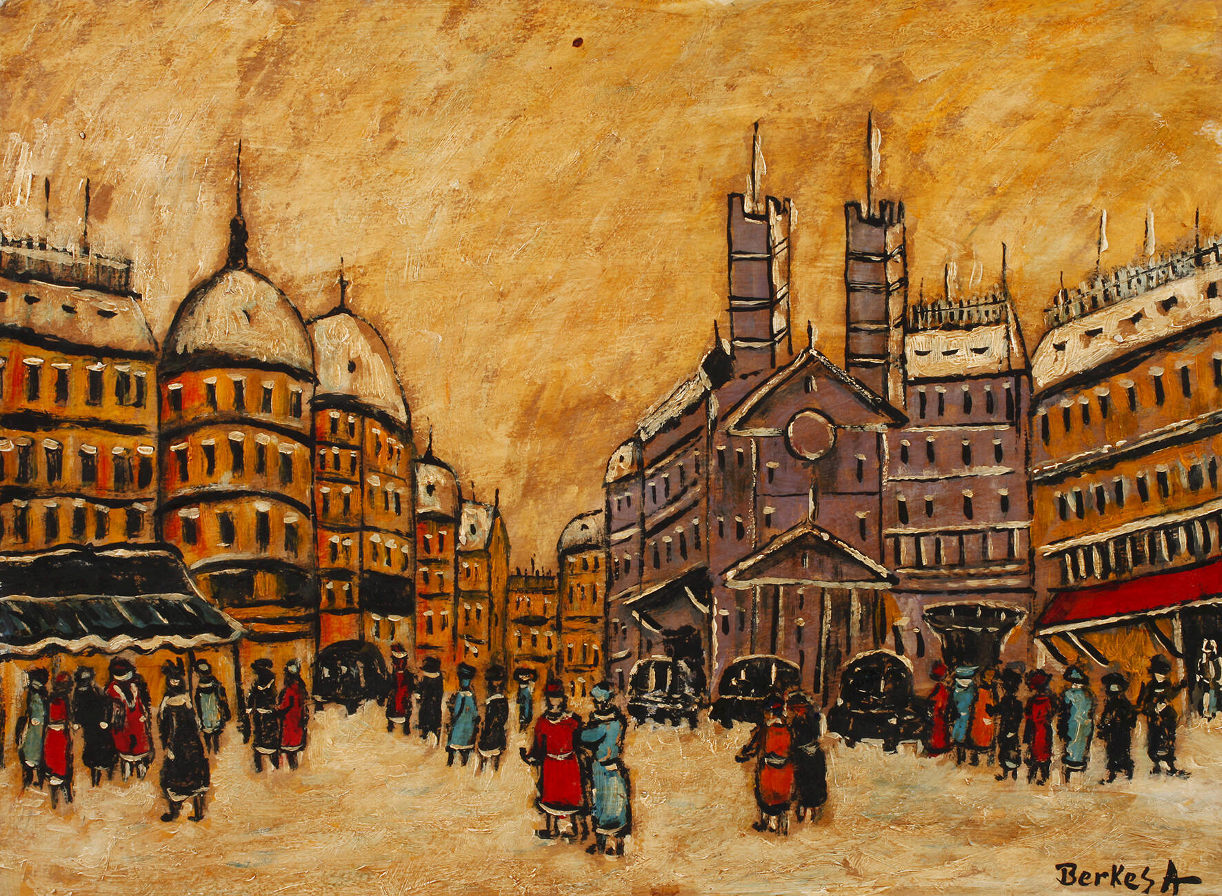 Antal Berkes, Winterliche Stadtlandschaft