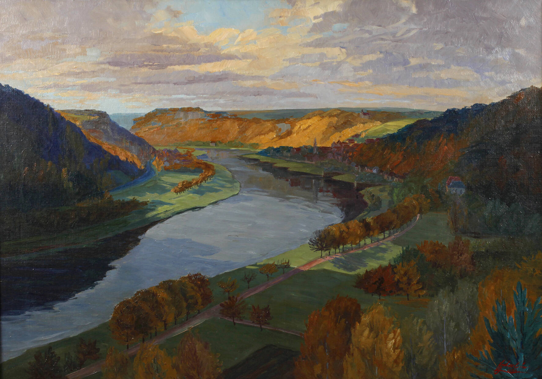 Oswald Enterlein, Die Elbe bei Wehlen