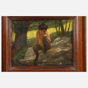 M. Falzoni, Pan mit Flöte