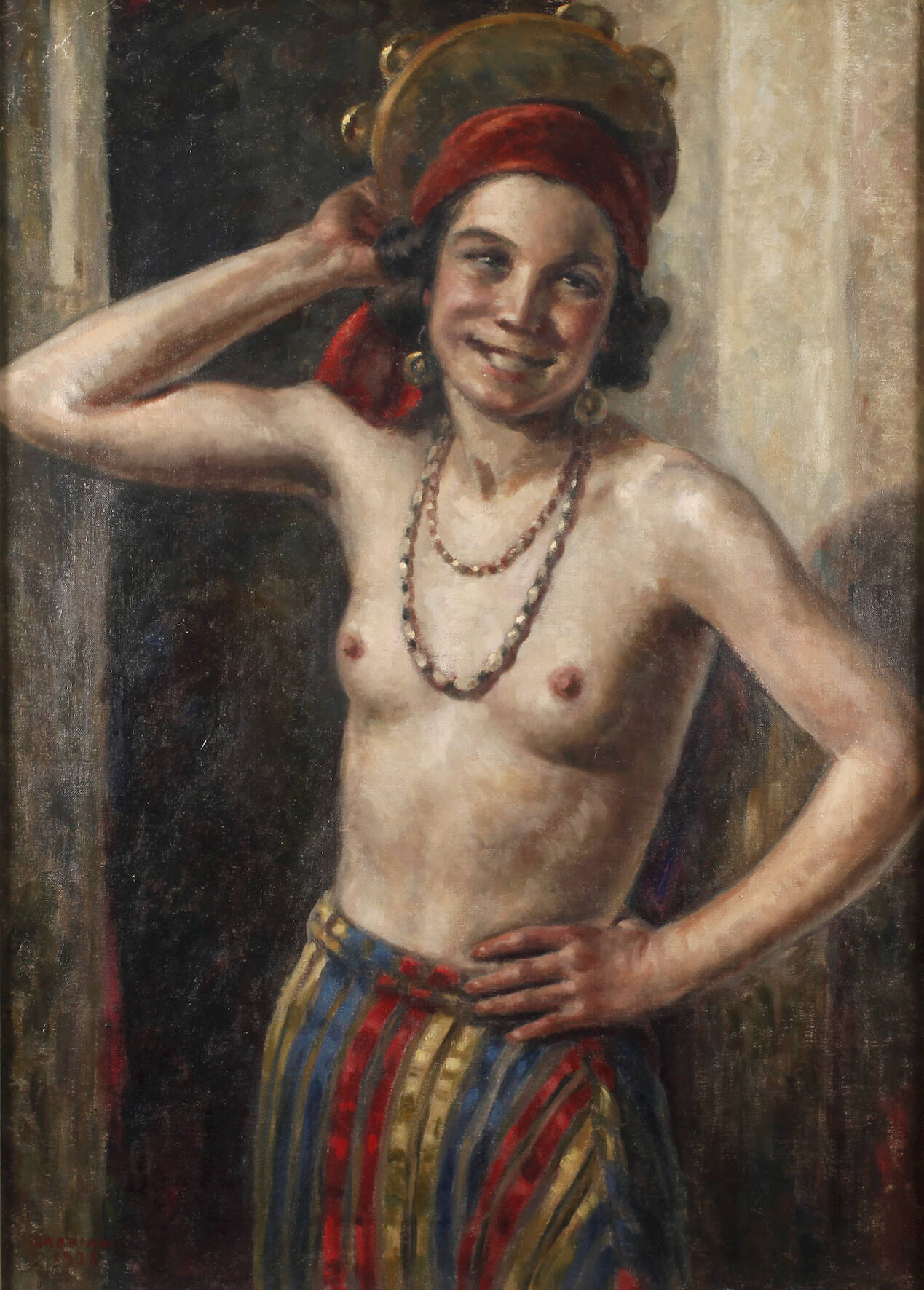 Giacomo Gabbiani, Italienerin mit Tamburin