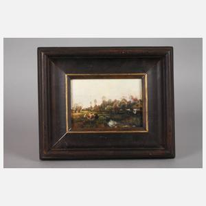 J. Gibas, Weidende Kühe am Bach