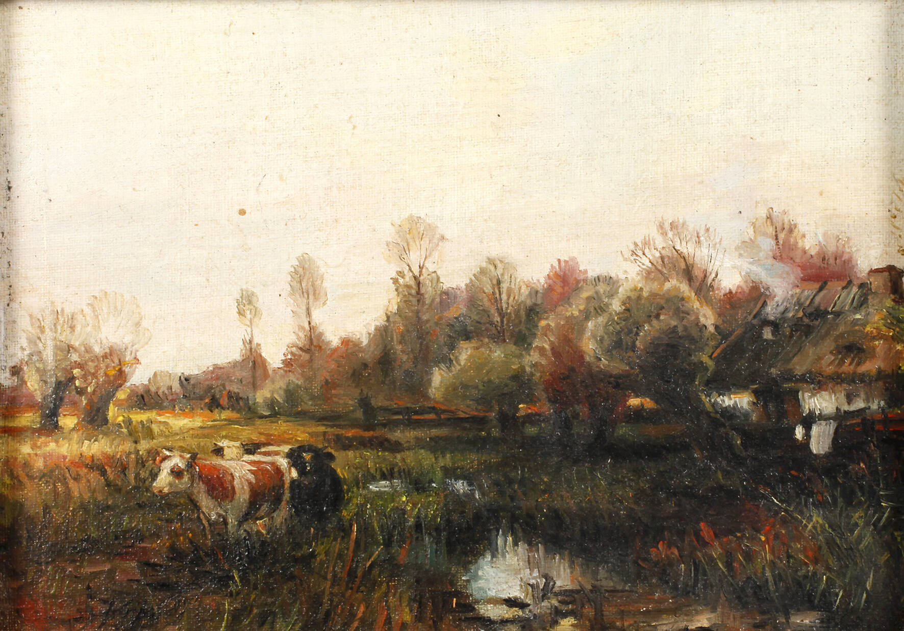 J. Gibas, Weidende Kühe am Bach