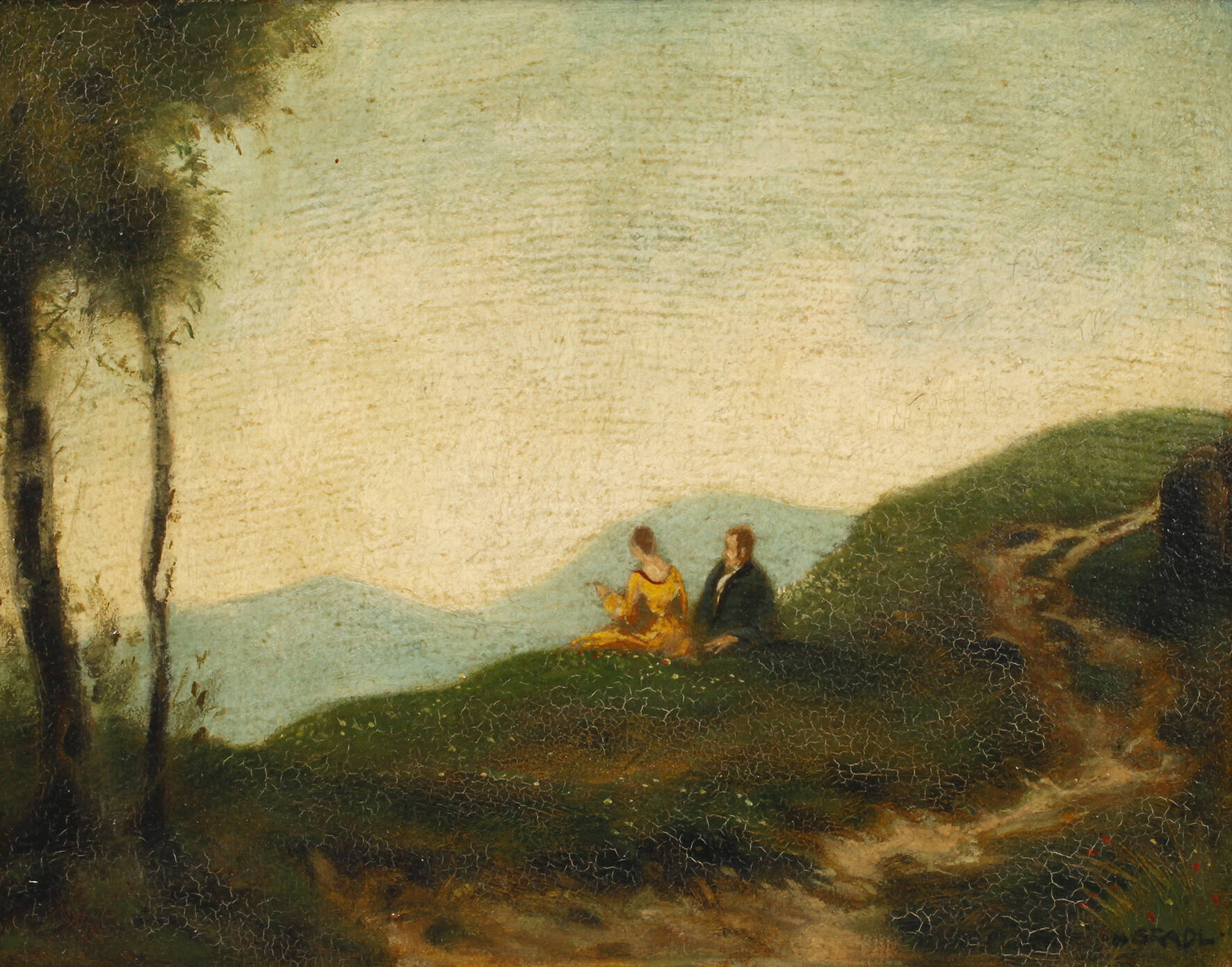 Prof. Hermann Gradl, Landschaft mit Paar