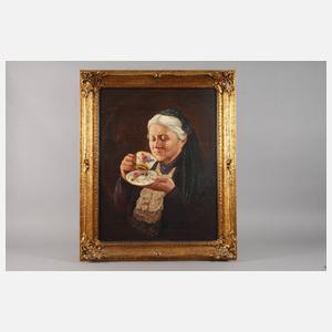 Walter Hartwig, Alte Dame Kaffee trinkend
