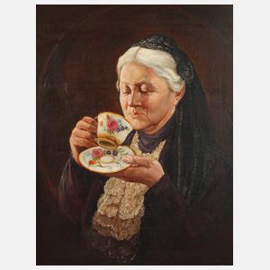 Walter Hartwig, Alte Dame Kaffee trinkend