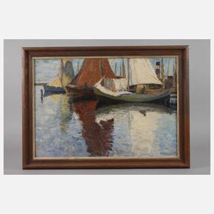 Carl Hessmert, Segelboote am Pier