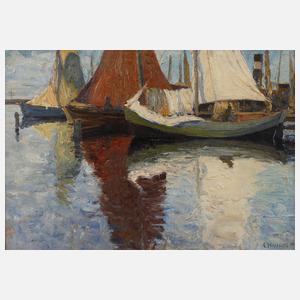 Carl Hessmert, Segelboote am Pier