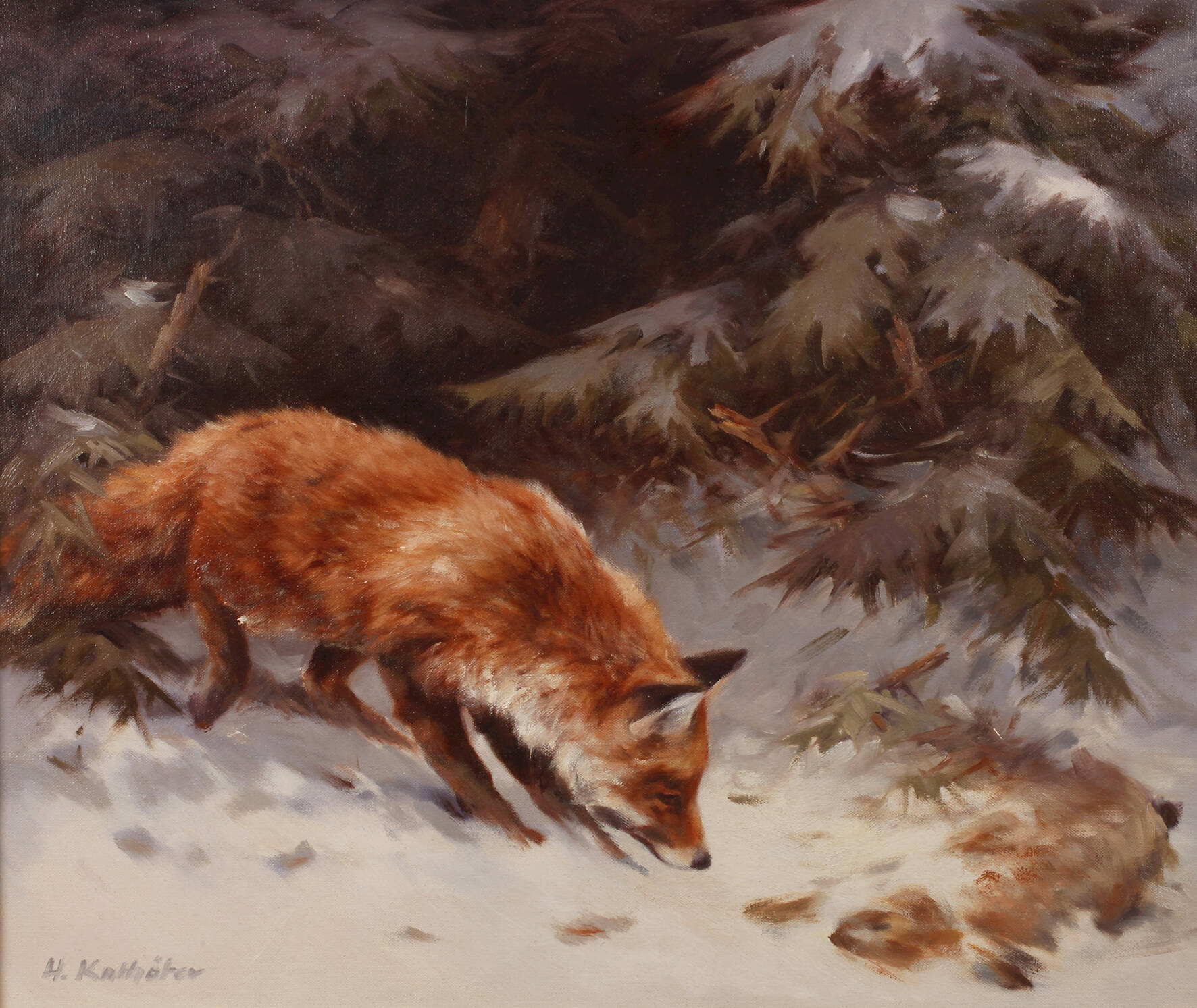Heinz Kathöfer, Fuchs in Winterlandschaft
