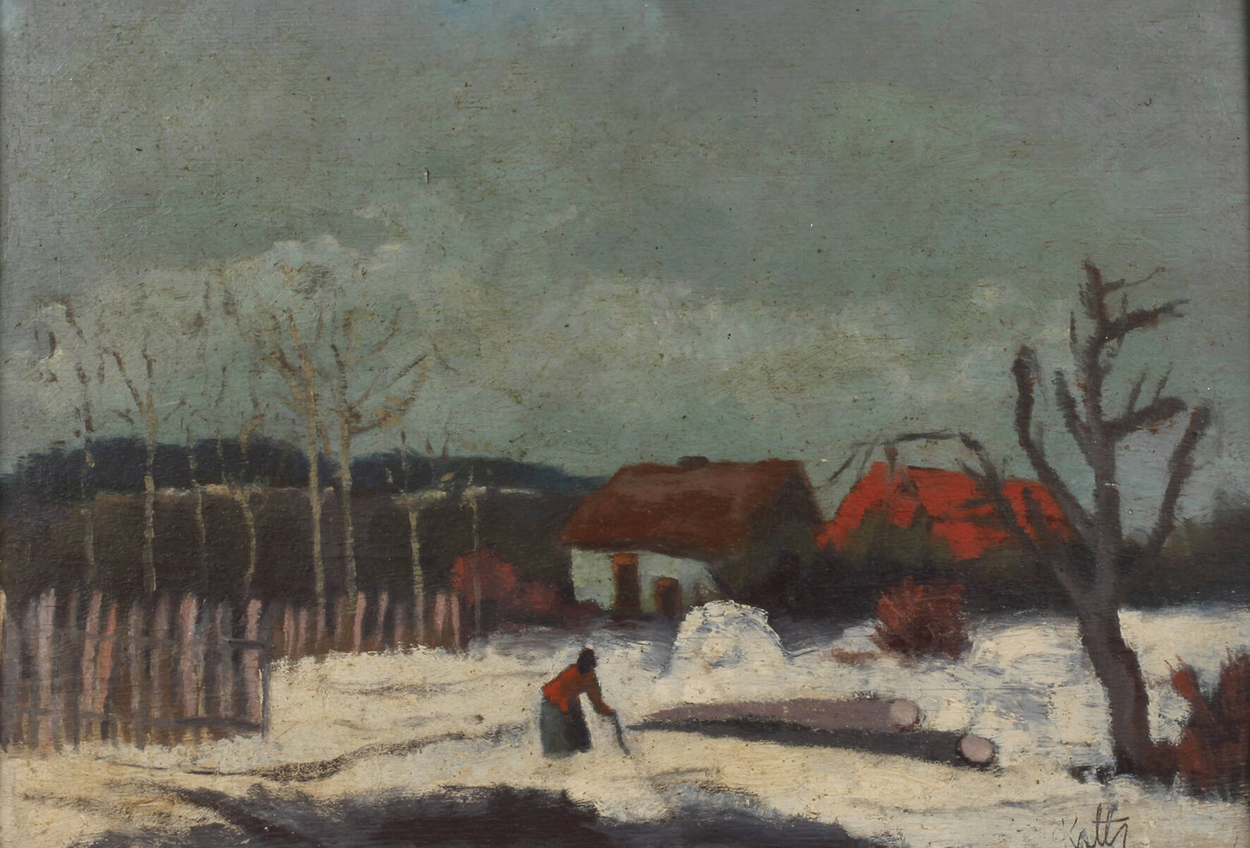 Kattz, Dorf in Winterlandschaft