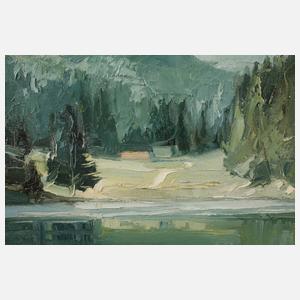 Franz Lippert, See in Hochgebirgslandschaft