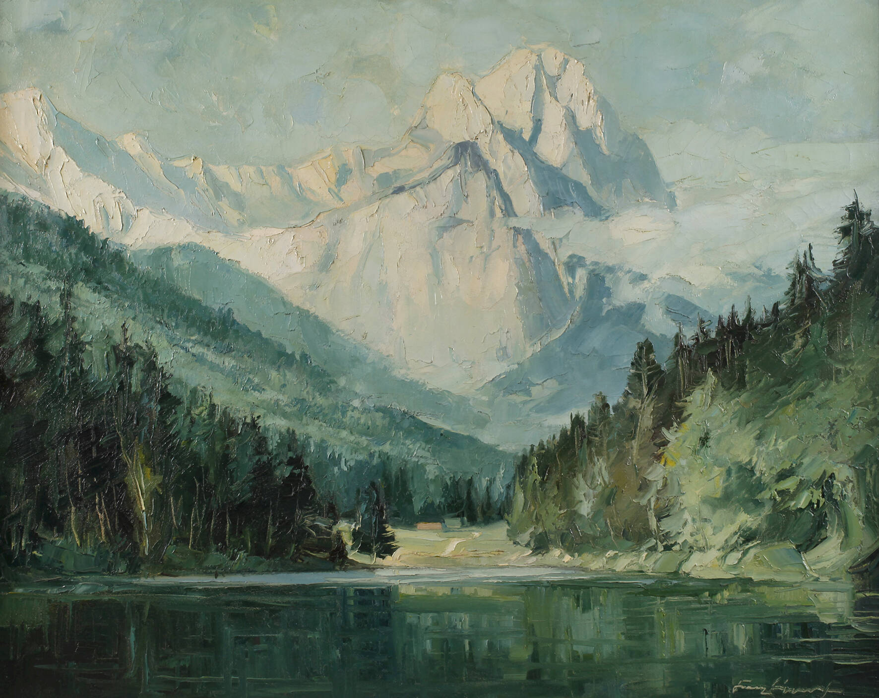 Franz Lippert, See in Hochgebirgslandschaft