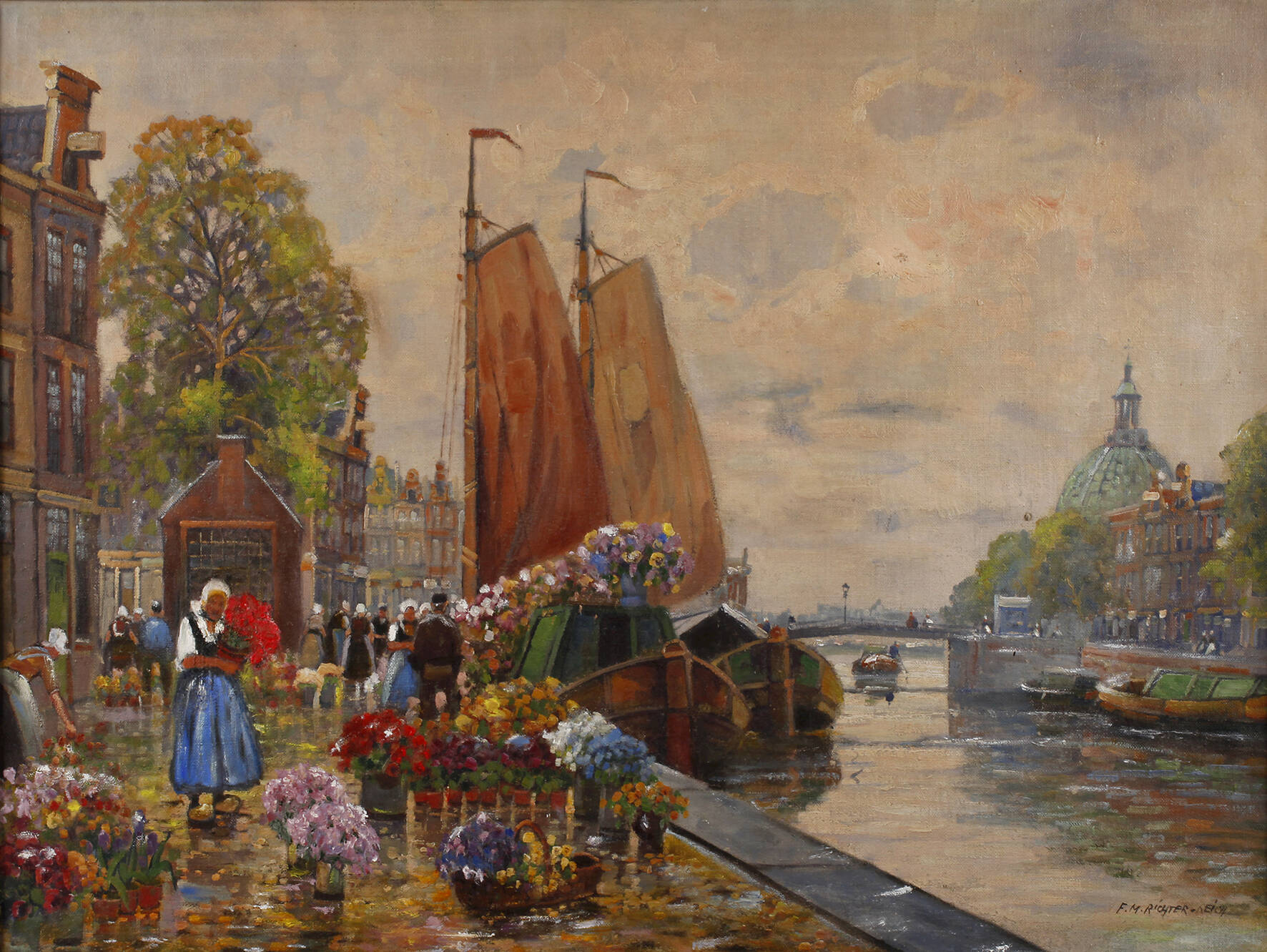 Franz Max Richter-Reich, Blumenmarkt in Holland