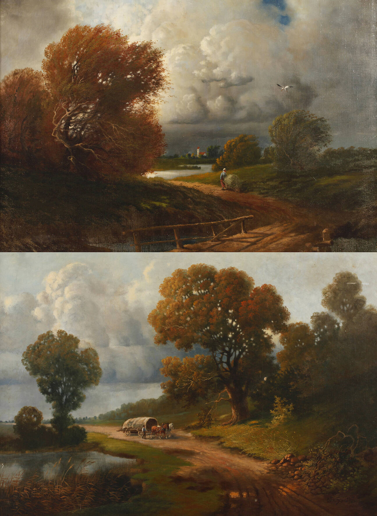 N. v. Santho, Paar Landschaftsgemälde