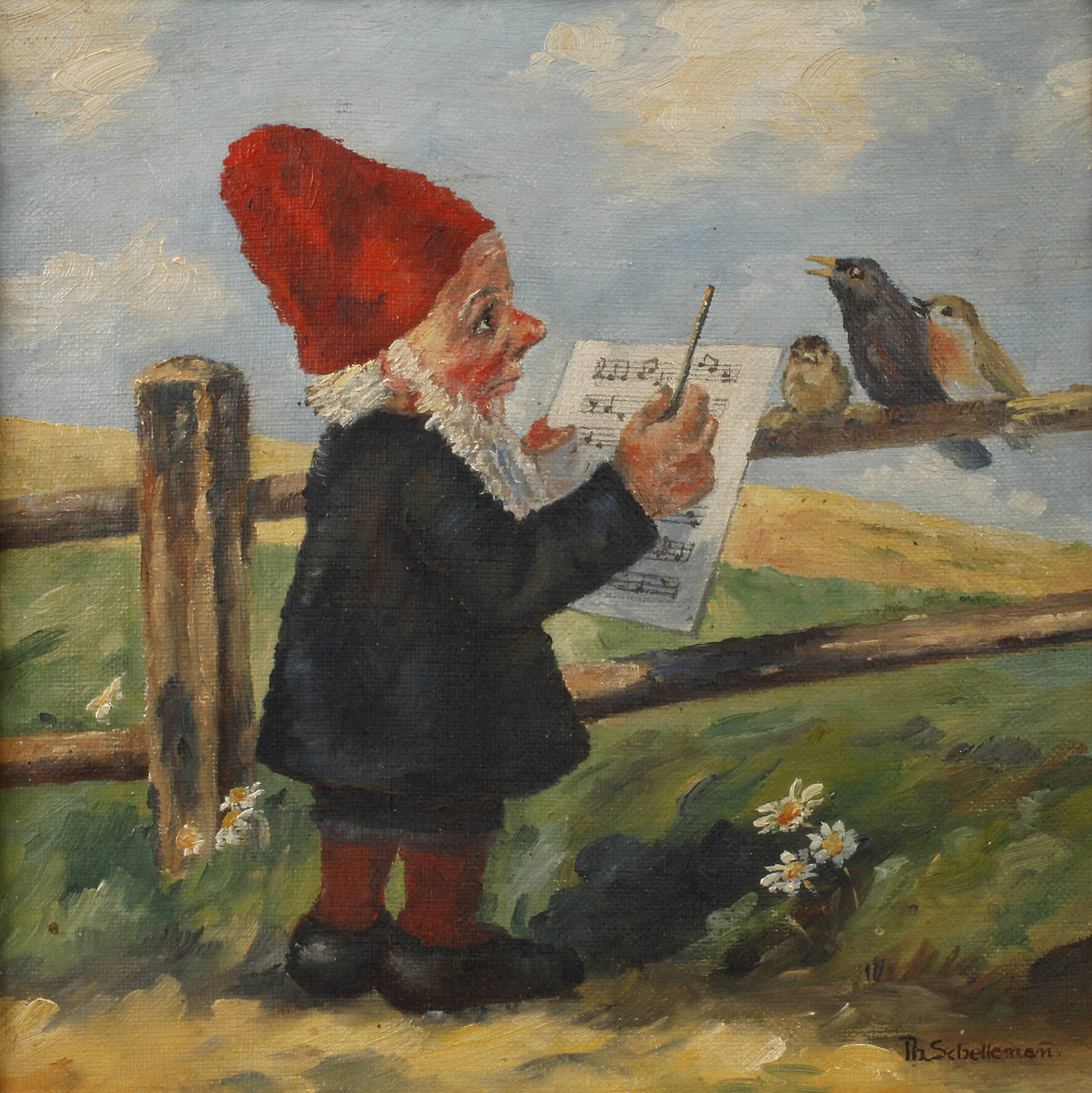 Th. Schellemau, Beim Gesangsunterricht