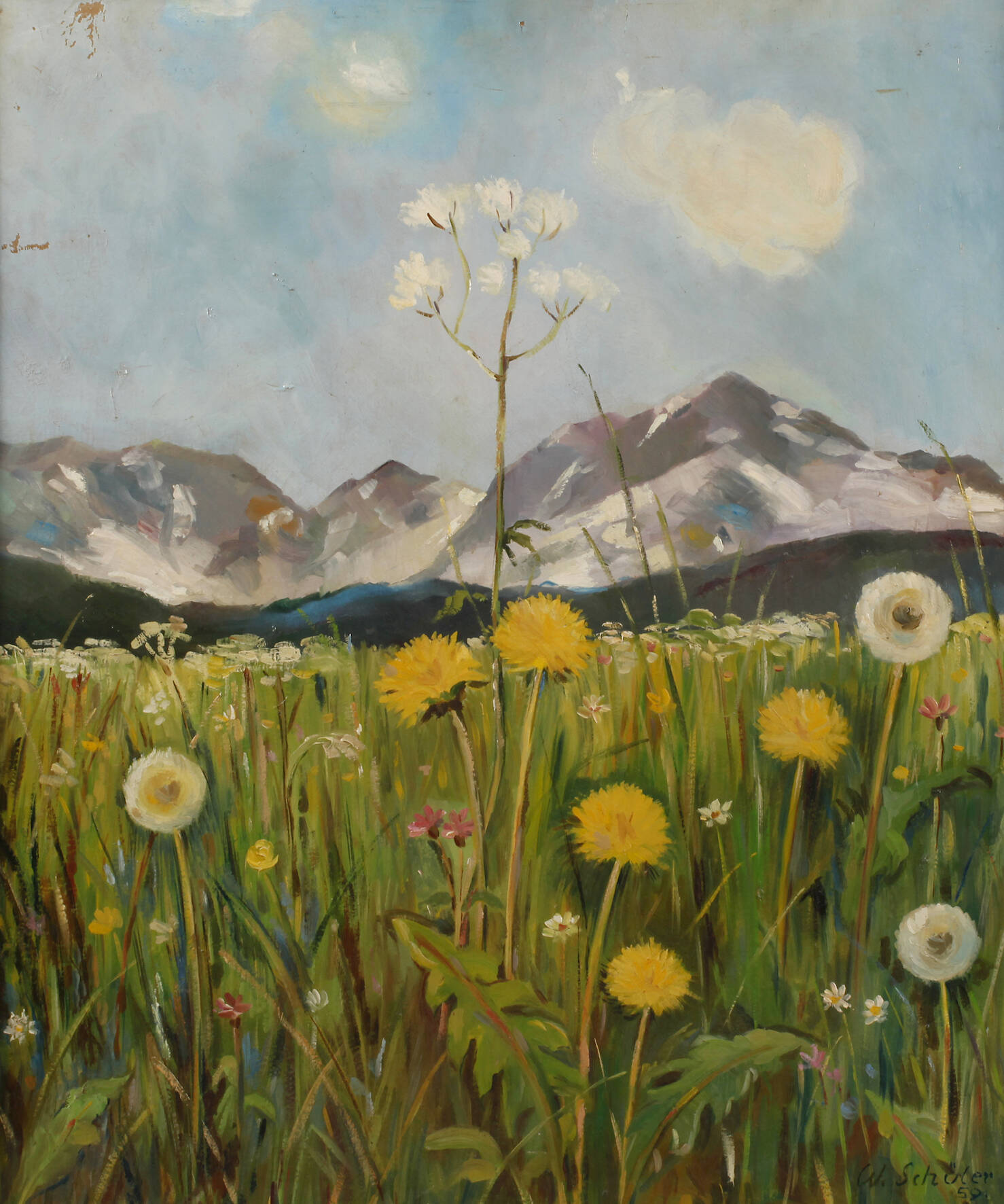 Willy Schüler, "Blumenwiese im Gebirge"