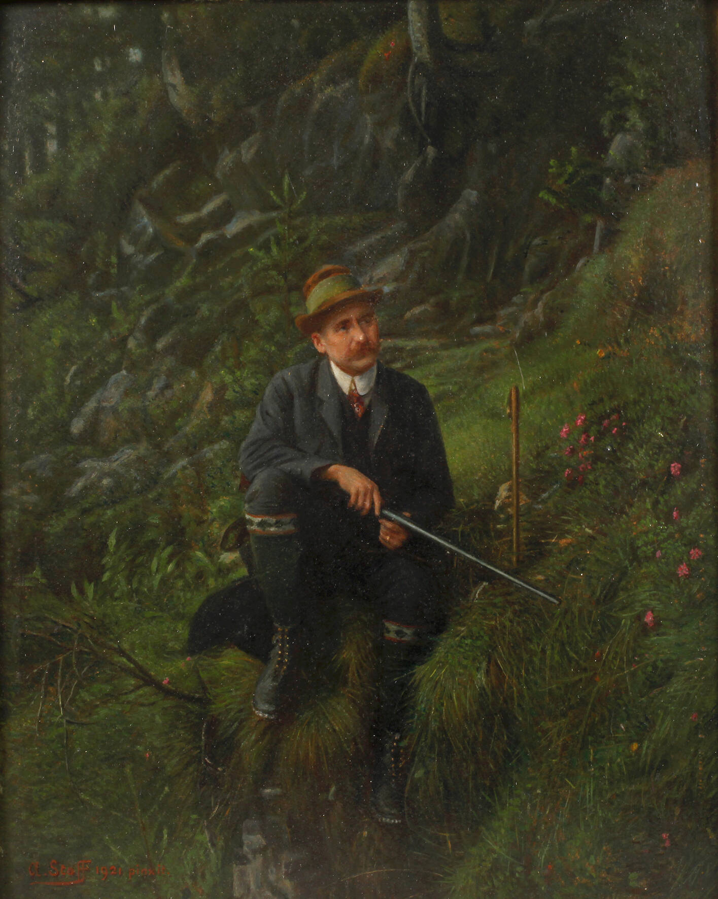 Alois Stoff, Portrait eines Jägers