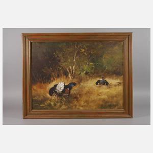 W. Strunz, Balzende Auerhähne