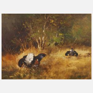 W. Strunz, Balzende Auerhähne