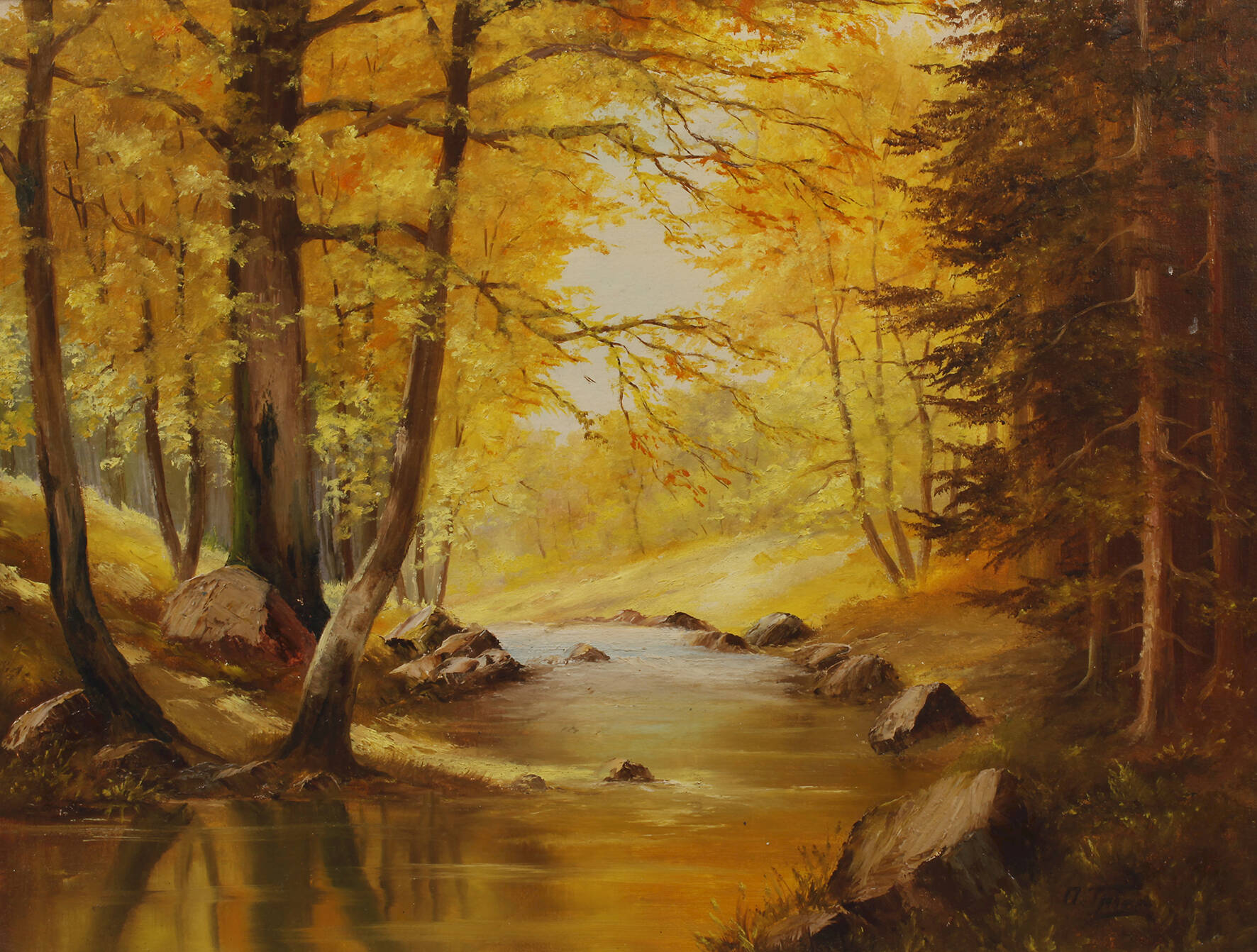 O. Trier, Herbstlicher Bachlauf