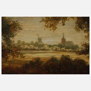 R. Waller, Waldlandschaft mit Wanderern