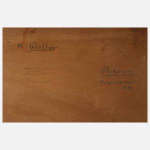 R. Waller, Waldlandschaft mit Wanderern