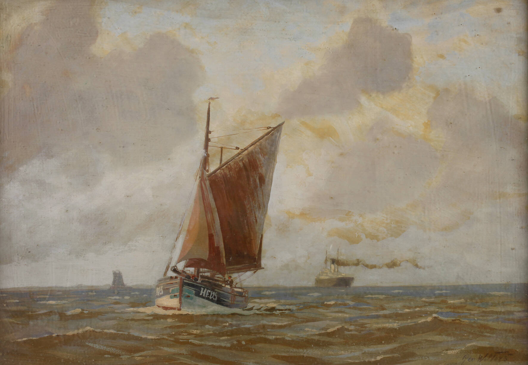 Georg Wolters, Segelschiff auf dem Meer