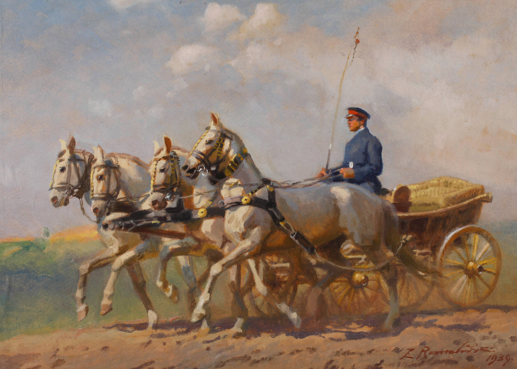 Quadriga in Sommerlandschaft