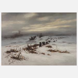 Raben in Winterlandschaft