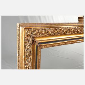 Übergroßer Goldstuckrahmen mit Rosendekor