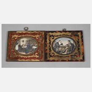 Zwei Elfenbeinminiaturen