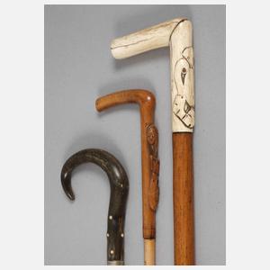 Drei Spazierstöcke