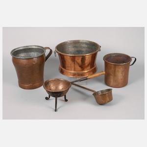 Konvolut Kupfergefäße