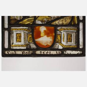 Kleine Bleiverglasung mit Handmalerei