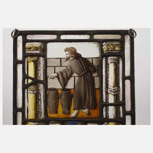 Kleine Bleiverglasung mit Handmalerei