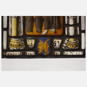 Kleine Bleiverglasung mit Handmalerei