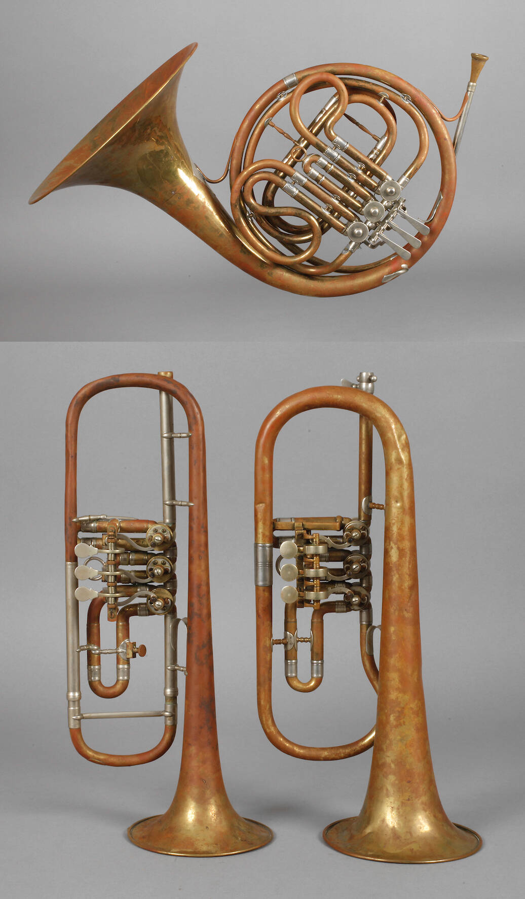 Drei Blechblasinstrumente