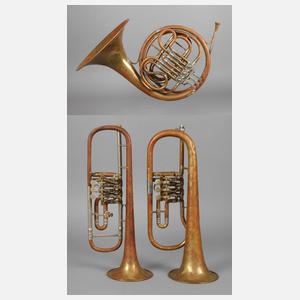 Drei Blechblasinstrumente