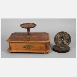 Plattenspieldose als Christbaumständer