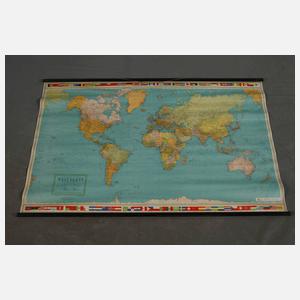 Zwei schulische Rollbilder/Landkarten