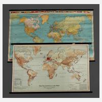 Zwei schulische Rollbilder/Landkarten111