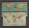 Zwei schulische Rollbilder/Landkarten