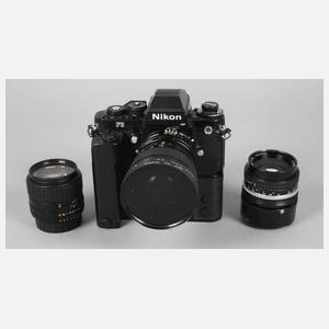 Kamera Nikon F3 HP mit Motordrive und 3 Objektiven