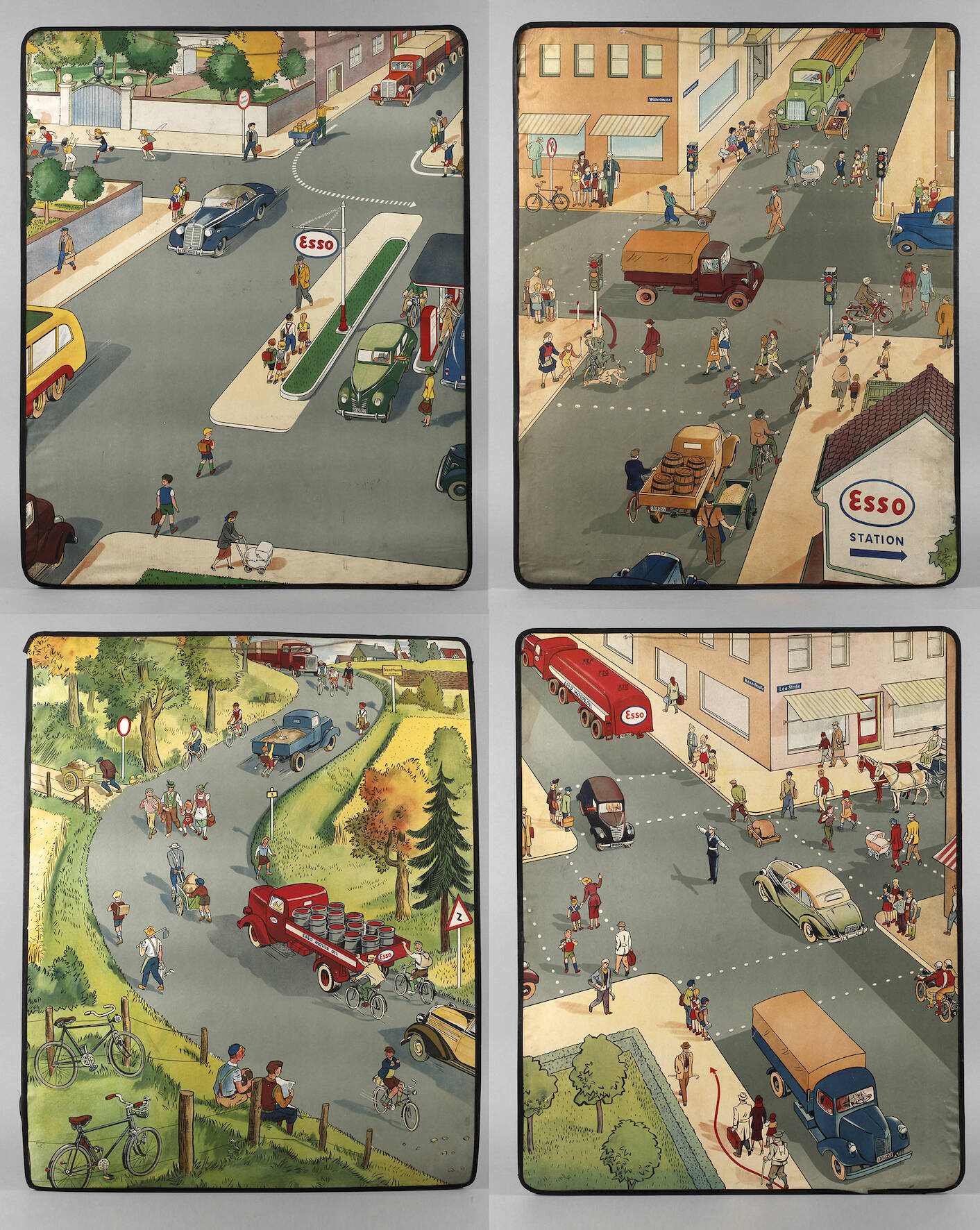 Vier Lehrmitteltafeln Verkehrssicherheit