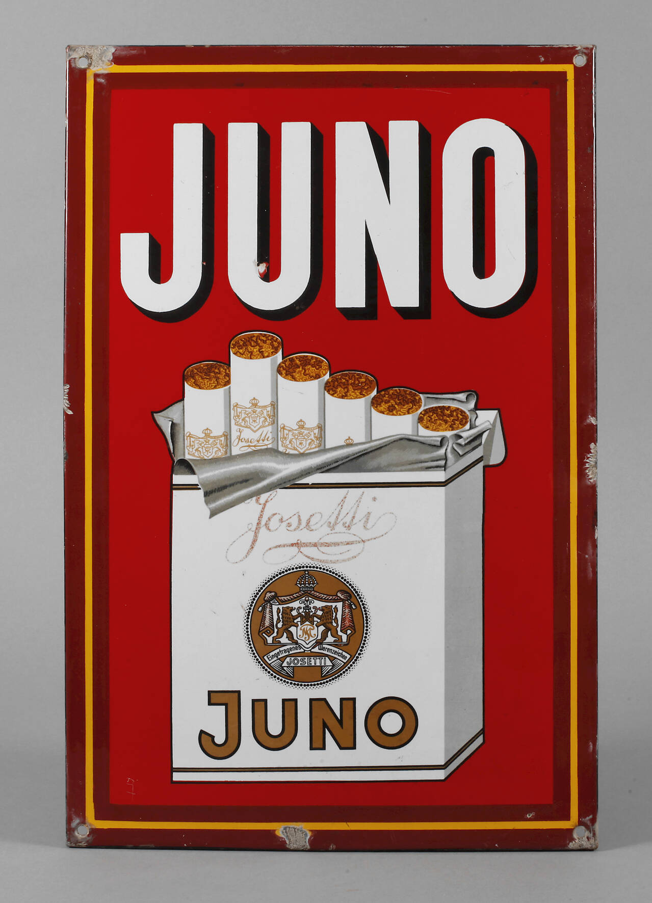 Emailschild Juno Zigaretten