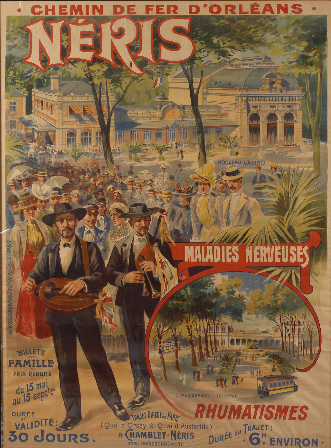 Werbeplakat der Orleans-Eisenbahn für Néris-les-Bains