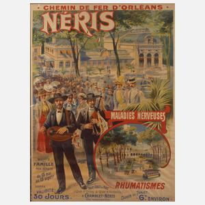 Werbeplakat der Orleans-Eisenbahn für Néris-les-Bains