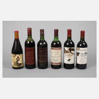 Sechs Flaschen Rotwein111