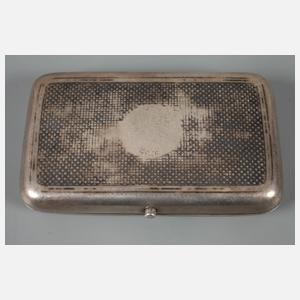 Russische Silberdose mit Troikamotiv