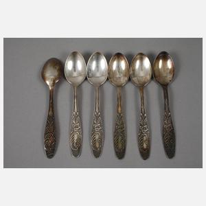 Russland Konvolut Kaffeelöffel Silber