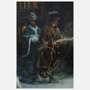 Afanasij Ivanovic Scheloumoff, Pferdeschlitten vorm Lokal